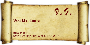 Voith Imre névjegykártya